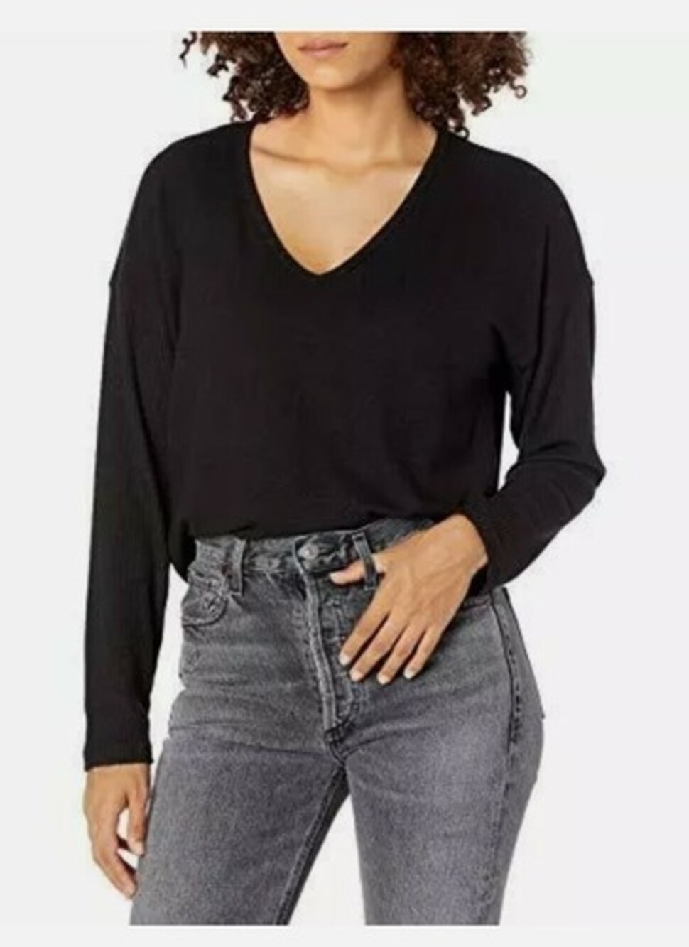 Lucky Brand Women's Long Sleeve V-Neck Rib NEW WITH DAMAGE medium